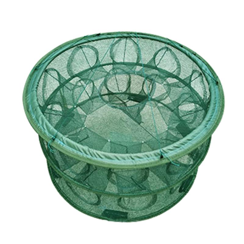

Fishing Accessories 5-21 Holes Automatic Folding Net Shrimp Cage Nylon Foldable Crab Fish Trap Cast Network