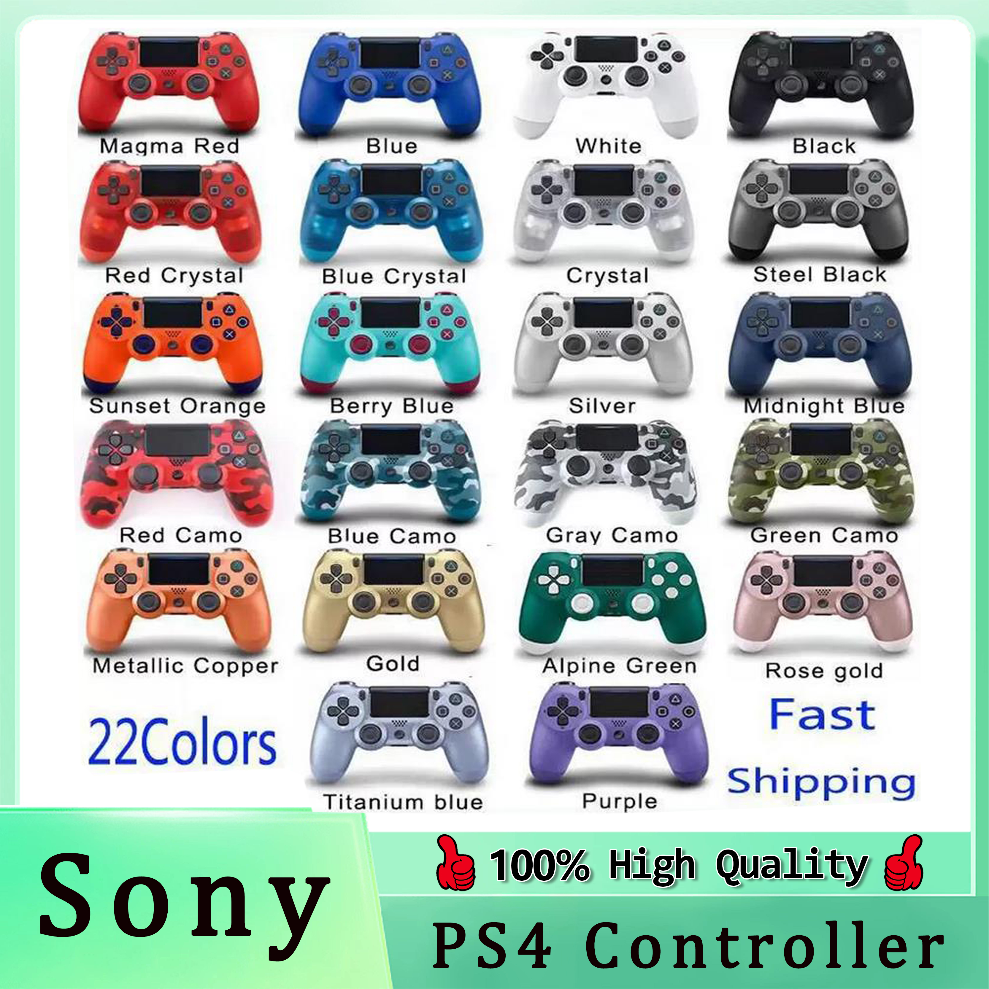

22 Colors In Stock Ps4 Wireless Bluetooth Controller for Vibration Joystick Gamepad Game Controller Play Station With Retail Box DHL PS5 Fast Send