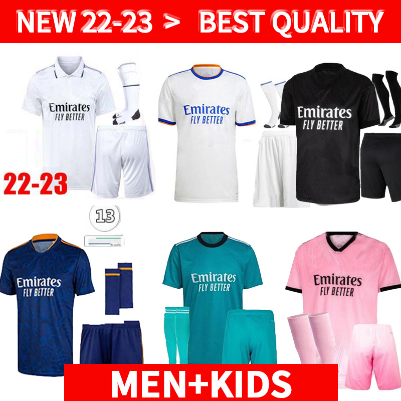 

adult kids kit set BENZEMA soccer jersey 21 22 23 Men football shirt VINI JR CAMAVINGA ALABA HAZARD ASENSIO MODRIC MARCELO REAL VALVERDE MADRIDS camiseta 2022 2023, 2223 home