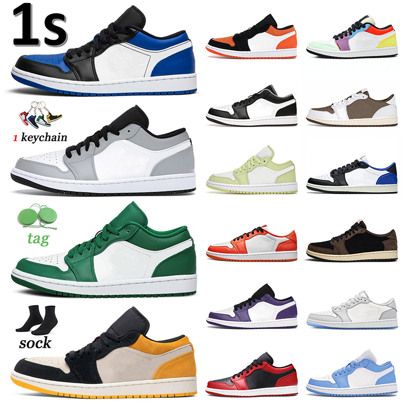 2022 Jumpman 1s Mens Women Basketball Shoes 1 OG Sneakers Royal Toe Light Smoke Grey Pine Green Reverse Mocha Fragment Cactus Jack Court Purple S