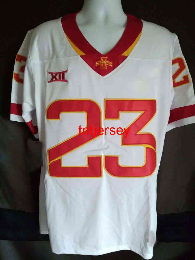 Mit Barato personalizado Blanco Iowa State Cyclones # 23 Mike Rose Football Jersey Big 12 HOMBRES MUJERES JÓVENES puntada para agregar cualquier número de nombre XS-5XL