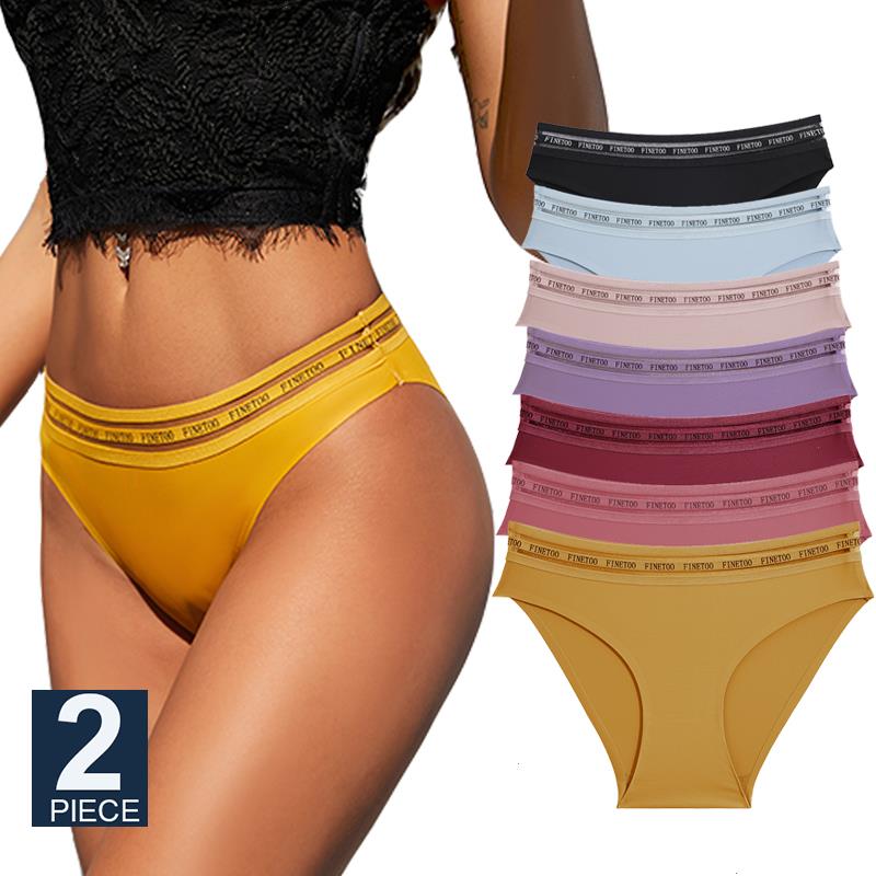 

Finetoo 2pcs Set Women Seamless Panties Lingerie Letter Underpant Ladies 7 Solid Colors L-xxl Woman Sexy Panty Briefs Underwear, Set 8
