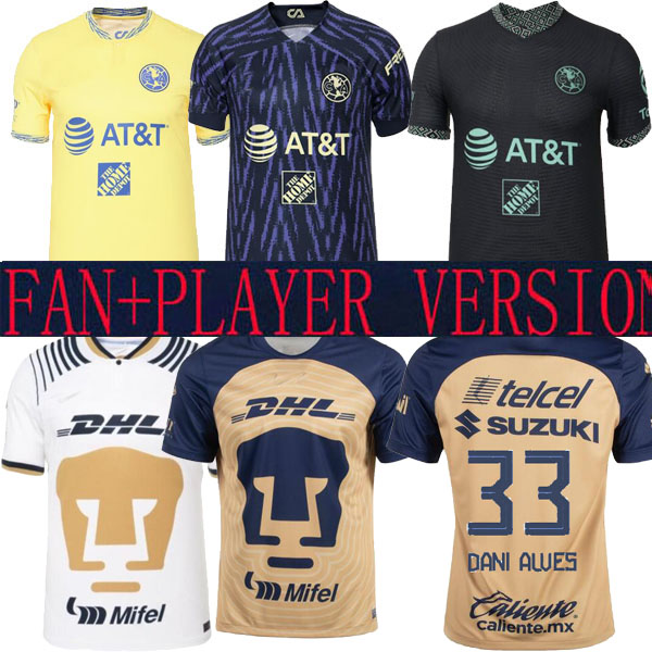 

2022 Club America third Soccer Jerseys UNAM away Angeles SPECIAL PLAYER VERSION GIOVANI CACERES B.VALDEZ 2023 dark blue 22 23 home Football DANI ALVES 33 ShirtS, 2021 player version 2
