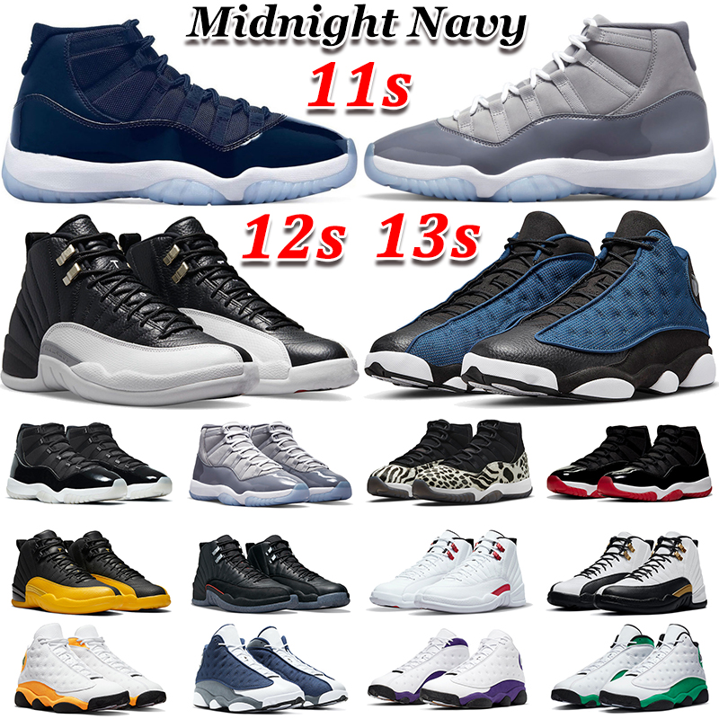 

2022 Jumpman Men Basketball Shoes Women 11s Cool Grey Midnight Navy Concord 12s Playoffs Royalty Twist 13s Brave Blue Sol Flint Mens Trainers Sports Sneakers, 15