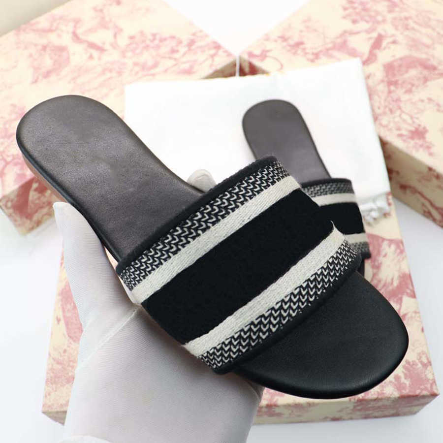

Paris Embroidered Dazzle slipper sandals women woman ladies scuffs summer beach striped causal flip flops flat Slide Slippers Designers Embr, #17
