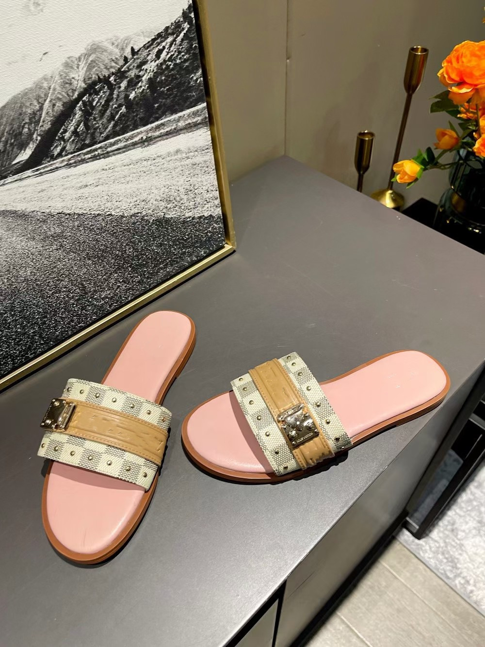 

Designer Ladies Sandals Paris Embroidered slipper women Floral Brocade Beach ladies summer striped flip flops flat Slippers Striped Oblique sandals designer 0706, 03