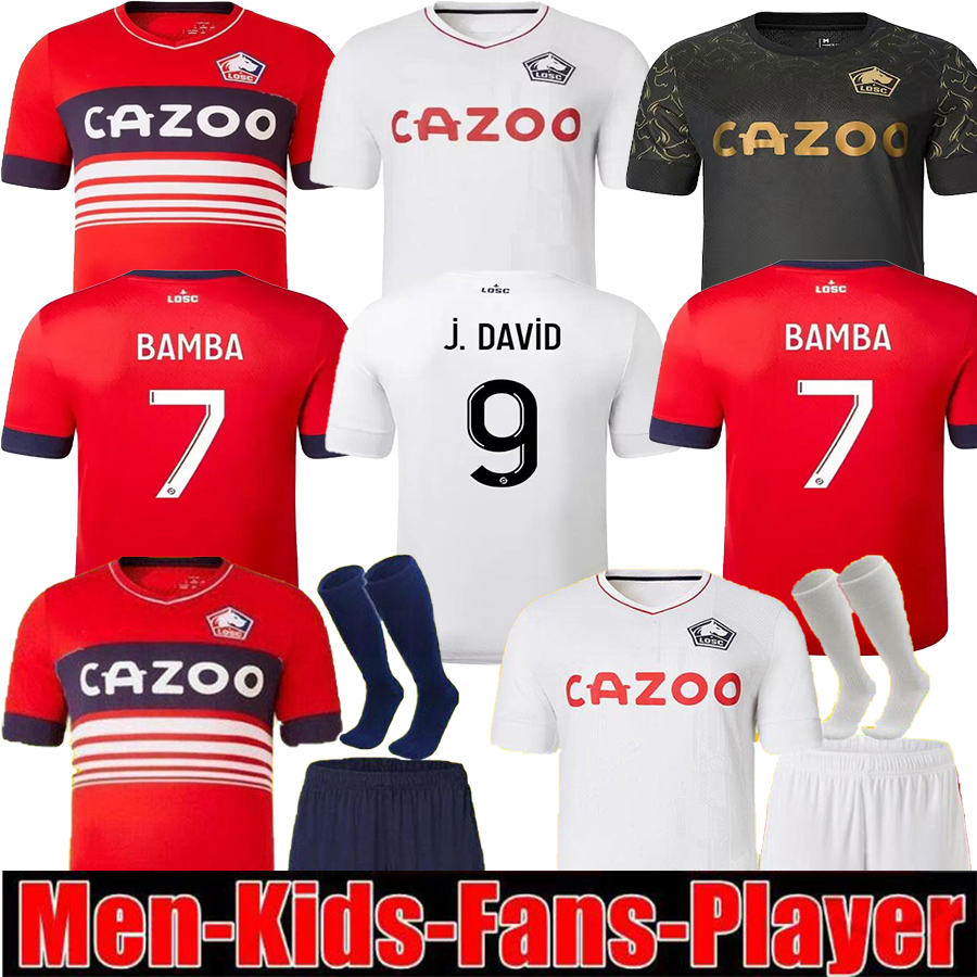 

LOSC Lille 2022 2023 soccer jerseys BURAK DAVID FONTE BAMBA YAZICI football shirt 22 23 Lille Olympique JIKONE 10 maillot Adult Kids Kit hommes enfant, 22 23 away patch