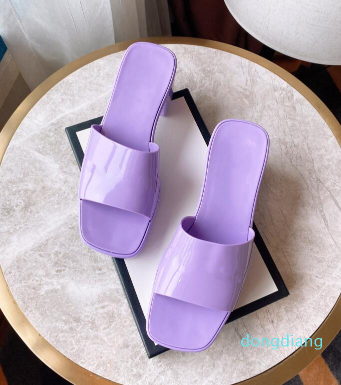 

Woman slippers top quality ladies sandals summer fashion jelly slip high heel luxury casual women's leather letters beach shoes