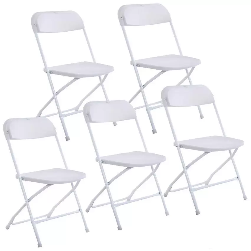 

US Stock New Plastic Folding Chairs Wedding Party Event Chair Commercial White