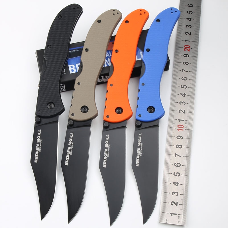 

OEM Cold Steel Broken Skull Tactical Folding Knife CTS XHP Blade Black G10 Stainless Steel Handle Collectable Knives AD10 AD15 26S 26Sxp 23gvg 62RQ With Retail Box