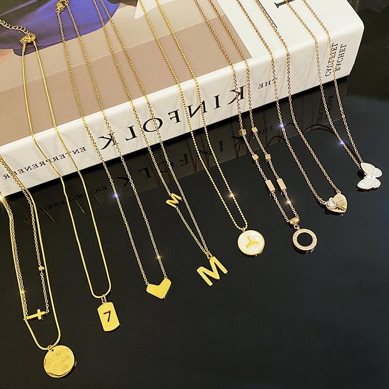 

Chains Titanium Steel Vintage Necklaces For Women Korean Fashion Neck Chain Woman Necklace Pendant Jewelry Accessories Wholesale 2022