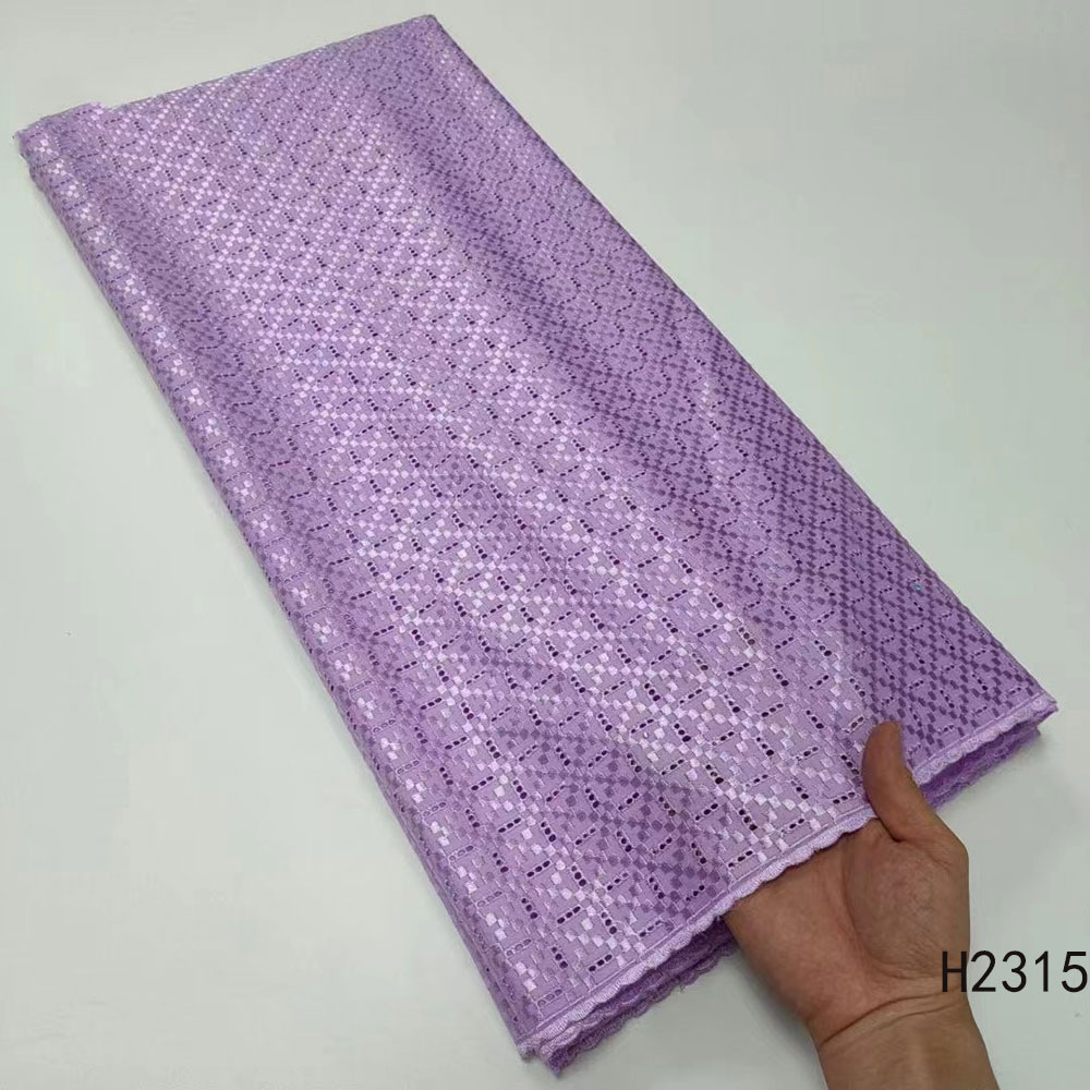 

2022 High Quality Cotton Swiss Voile Fabric Comfortable African Lace Fabric Embroidery Mateial For Men Cloth Sewing H2315