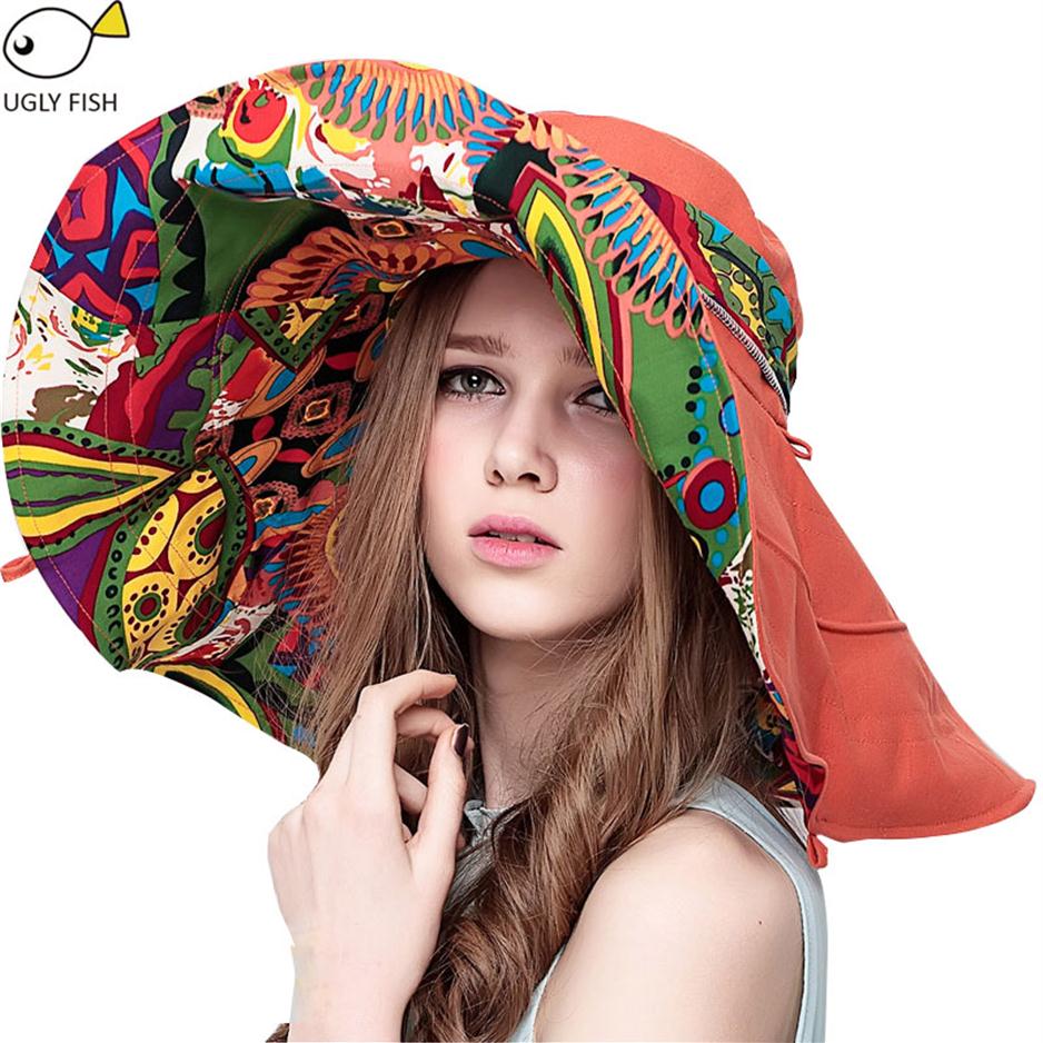 

Sun Hats For Women Summer Large Beach Hat Flower Printed Wide Brim Hats Ladies Elegant Hats Girls Vacation Tour Hat Accessories198d, Please choose color