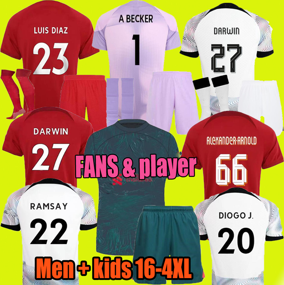 

men kids kit 22 23 LiverP00L VIRGIL Soccer Jerseys season 2022 2023 Carvalho FIRMINO THIAGO KONATE LVP Diogo Luis DIaz Mohamed MANE KEITA DARWIN RAMSAY Football Shirt