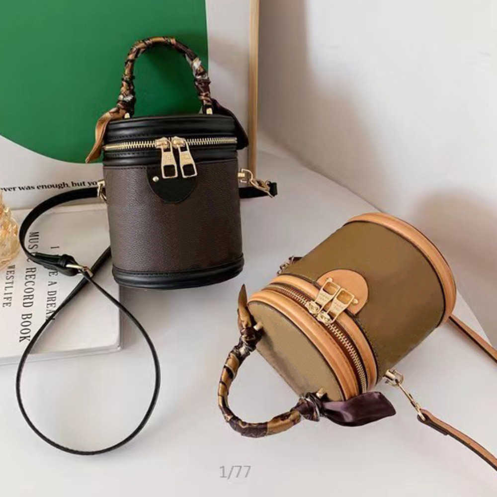 Retro Designers Luxury Women's Cannes Hand Bags Rich barrels Bucket Bag PU Leather Classic Handbags Borsess Crossbody Messenger Cosmetic Pou