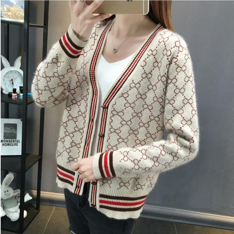 

Women's Knits & Tees Cardigan Sweater Fabric Luxury Coat Women V-neck And Button Placket Long Sleeve On Sale Winter Oversize Airy Rib-knit, White