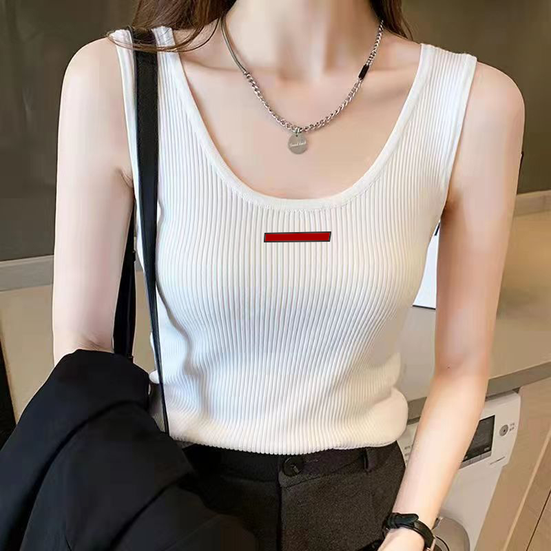Femmes pull gilet réservoir chemises sans manches femme gilets t-shirts Camis chemise courte respirant dame mince doux soie hauts