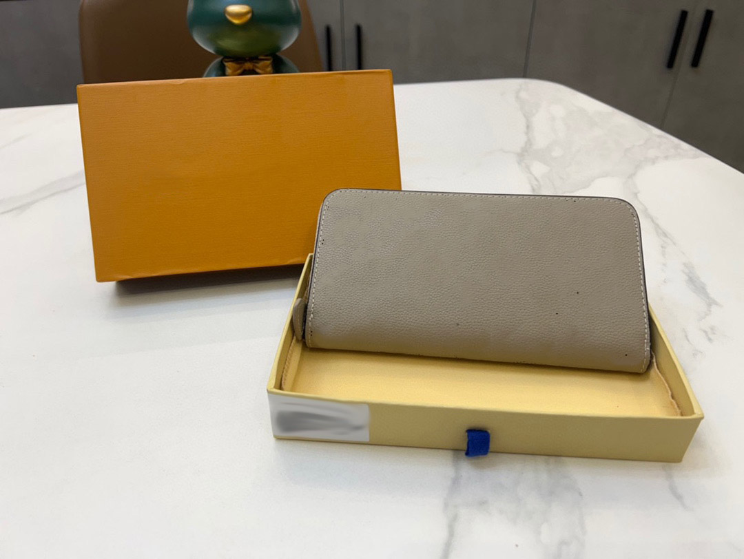 

women designers luxurious purse cluth top quality wallet classic passport card holder Wholesale cheque book Genuine Leather Gift Box M58429 Mahina Old Flower, Grey