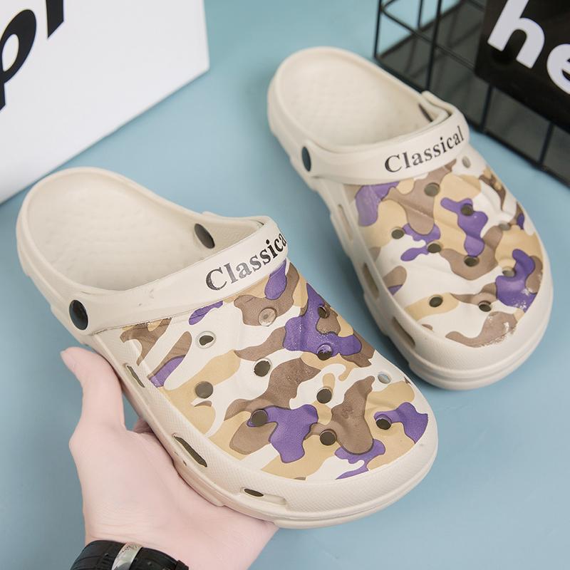 

Sandals Summer For Men Graffiti Ourdoor Flats Classics Eva Breathable Comfortable Plus Size 39-45 Slipper Rubber Shoes 2022, Beige