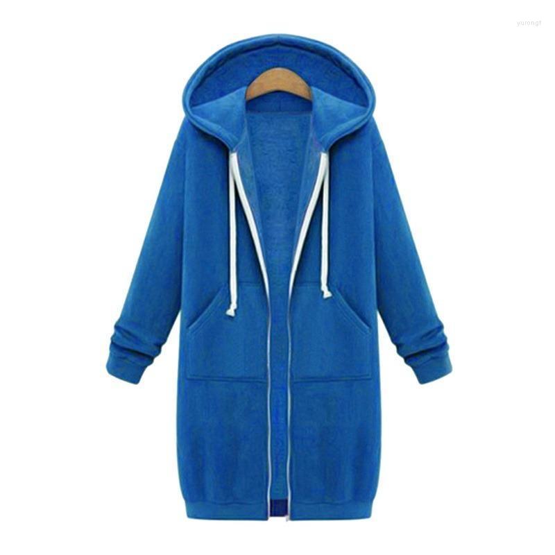 

Women' Hoodies & Sweatshirts 2022 Autumn Winter Casual Long Hoodie Sweatshirt Coat Zipper Jacket Hooded Solid Color Plus Size, Black