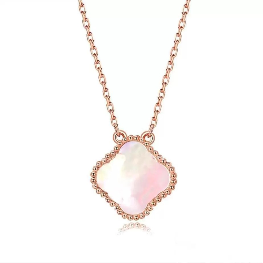 

Elegant Pendant necklace Designer Jewelry love necklaces Four Leaf Clover Rose Gold Silver Gift for womens wedding flower shape pendants Link Chain Necklace& logo