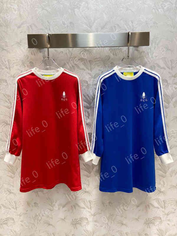 

Women Long-sleeved Dress Luxurious Joint Series Sporty Designer Dress Youth Vitality Letter Print Design Womens Clothing, Blue
