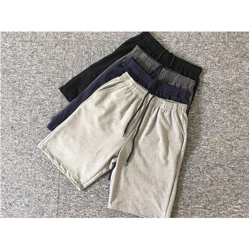 

Men's Shorts Short Sweatpants Solid Man Summer Fashion Casual Bermuda Cotton Men Homme Sporting Loose Beach, Black
