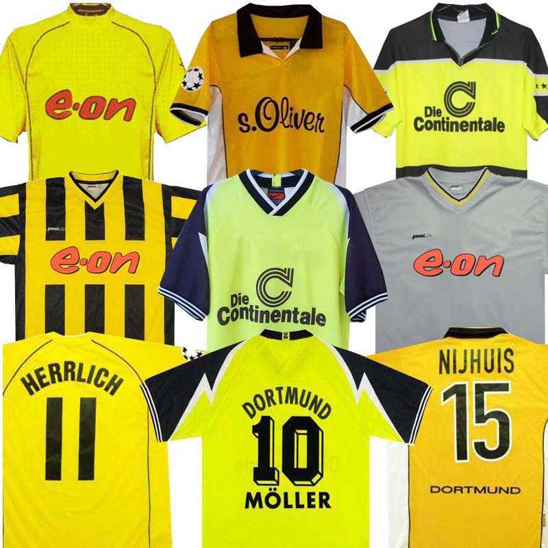 

1995 96 97 98 99 2000 01 02 Borussia Retro dortmund Soccer Jersey Lewandowski REUS METZELDER DEDE MOLLER AMOROSO ROSICKY BOBIC Classic adult, 98 99 home jersey