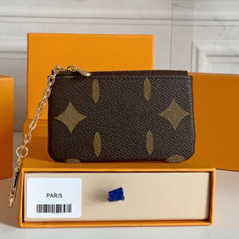 

Luxury Designer Zipped Coin Purse Card Holder Brown High Quality Leather wallets Womens Purses Mens Keychain Credit Wallet Bag Travel Documents Passport holders, Other style