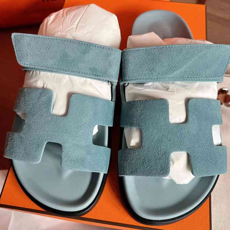 Original Herme Sandals Slipper 2022 Summer Women's New Cute Second Uncle Fashionable Velcro Leisure and Wear Flat Slippers