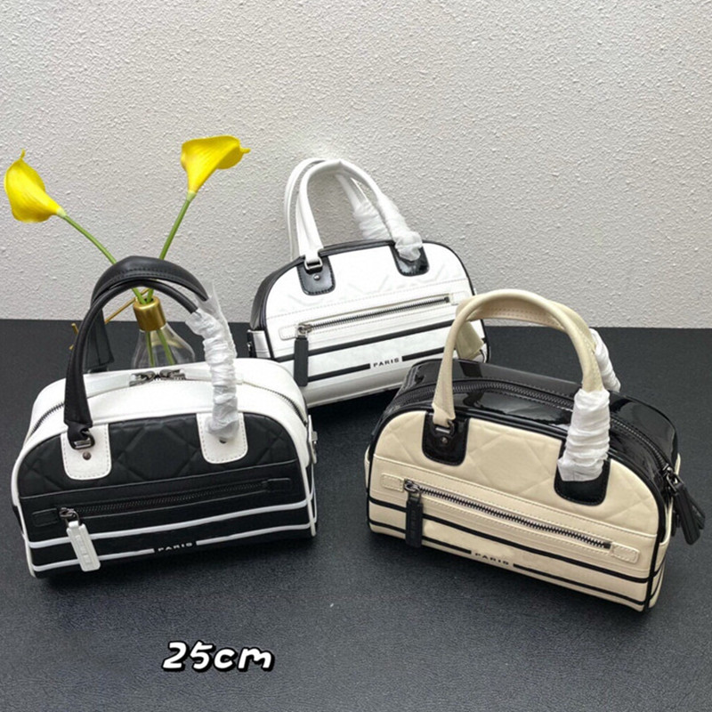 Paris Designer Bag Vibe Zip Bowling Sac Bicourlor Smoothal Calfskin Front Logo Pocket Zipped avec Sprap Sports Luxury Sports Match Bott