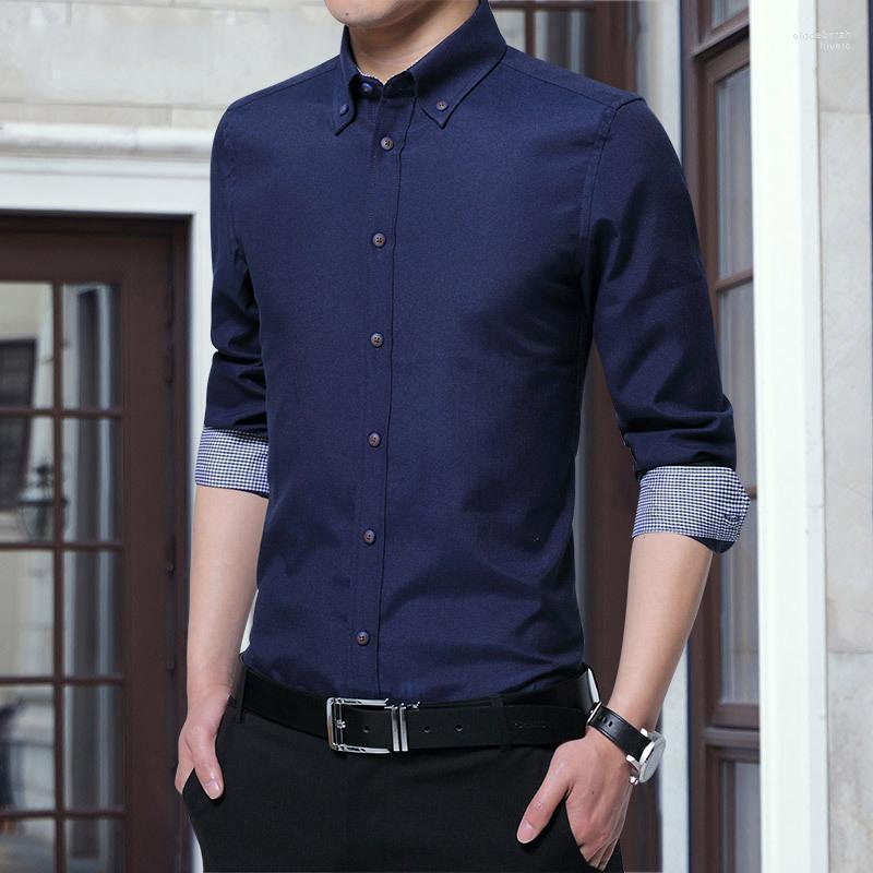 

Men's Casual Shirts Men's Shirt Pure Cotton Slim Fit Fashion Long Sleeve Business Men Dress High QualityMen's Eldd22, Red