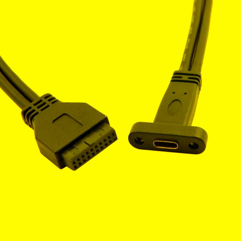 

Computer Cables & Connectors Jimier 40cm Single Port USB 3.1 USB-C Type C Female To 3.0 Motherboard 19Pin Header CableComputer