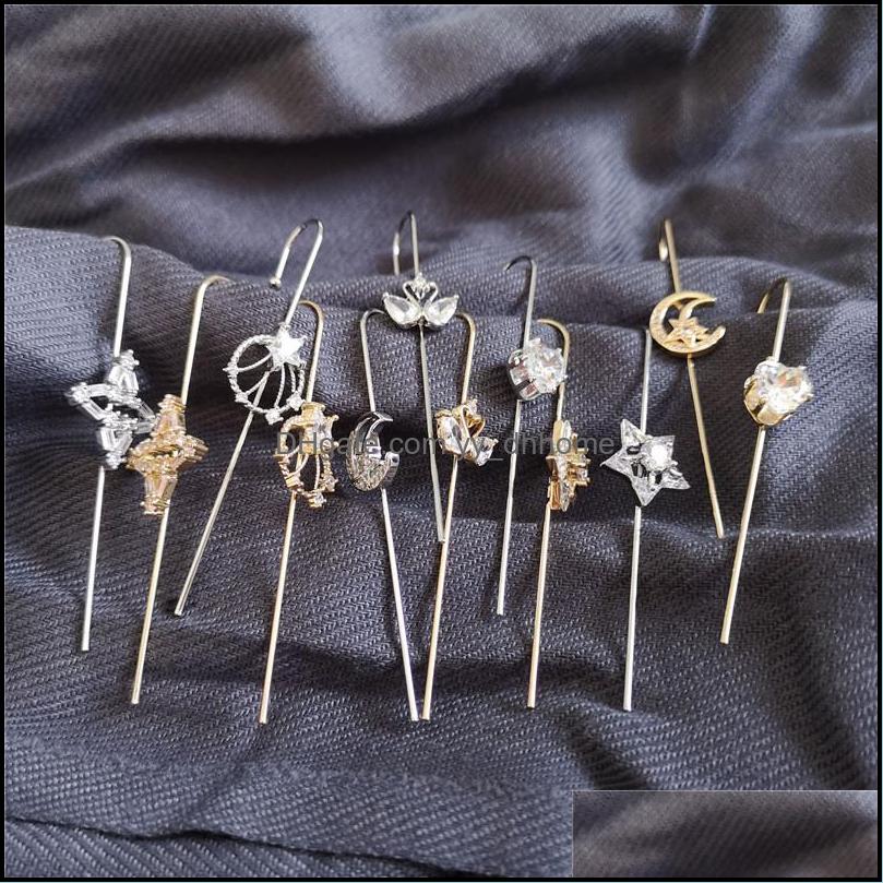 

Other Earrings Jewelry Cubic Zirconia Rhinestone Ear Cuffs Cler Hoop Charm For Women Piercing Earring Wedding Acce Dhe3L
