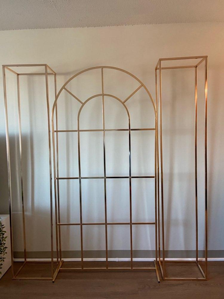 

Party Decoration 3PCS Luxury Fashion Wedding Entrance Welcome Door Frame Backdrop Decor Outdoor Lawn Event Flower Balloon Palm Leaf Arch