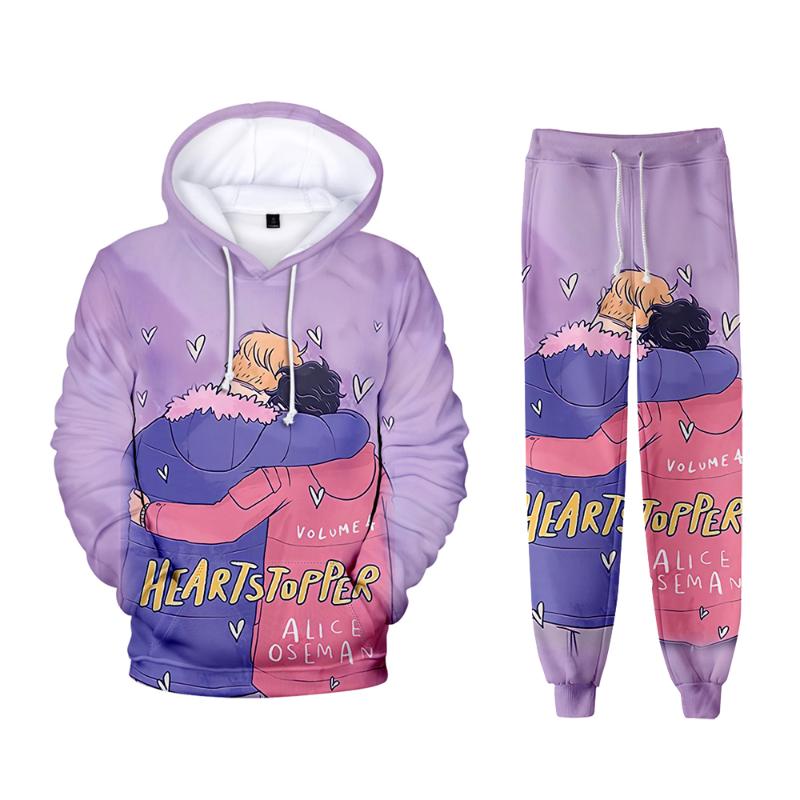 

Men's Tracksuits Heartstopper Anime Tv Series Two Piece Set Long Sleeve Hoodies Sweatpants Men Women Suit Harajuku Streetwear 3D ClothesMen', As picture