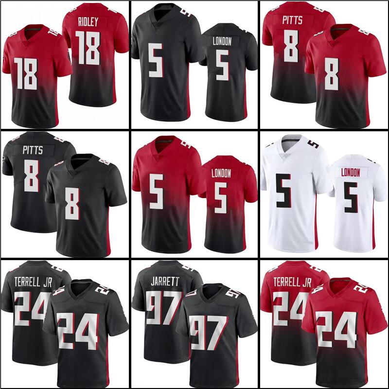 

8 Kyle Pitts 5 Drake London Football Jersey 1 Marcus Mariota Deion Sanders Ridley Michael Vick Desmond Ridder Cordarrelle Patterson A.J. Terrell Jr. Deion Jones Jarrett, Men jersey