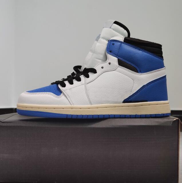 

Fashion Mens basketball Dress shoes High Low 1S Military Blue HE9866-001 TS100 men women trainers sneakers