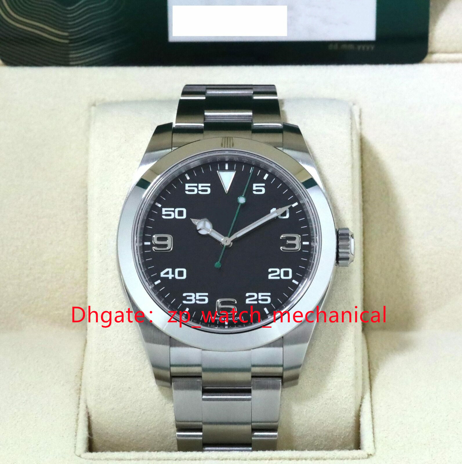 

SX Luxury Men's Automatic Mechanical Watch Air King 116900 Intact Black 40mm Dial Automatic Winding Calibre 316 Steel Bran Water Resistant Designer Watches, Tool