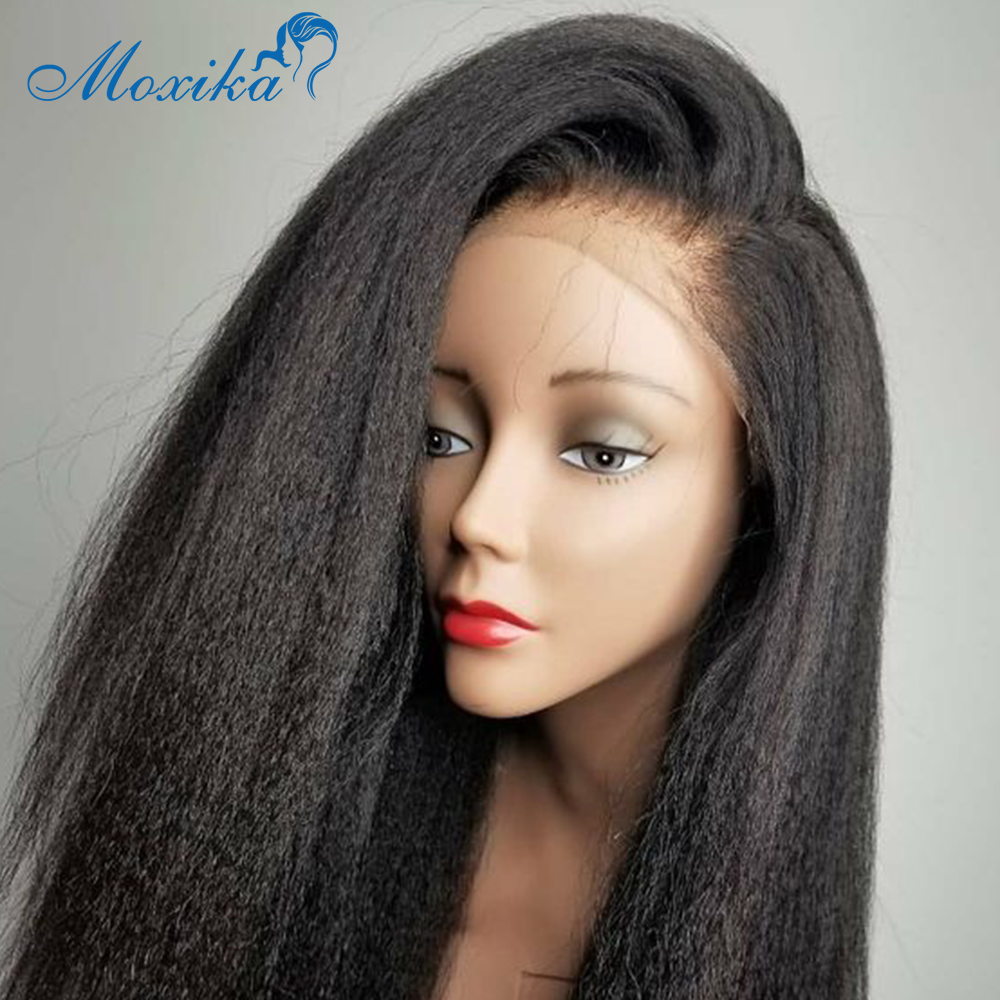 

LX Brand 28 Inch Lace Front Wig Frontal Wig Closure Wig Transparent Lace Wigs 4x4 5x5 Closure Remy 150% Kinky Straight Wigfactory d, Natural color