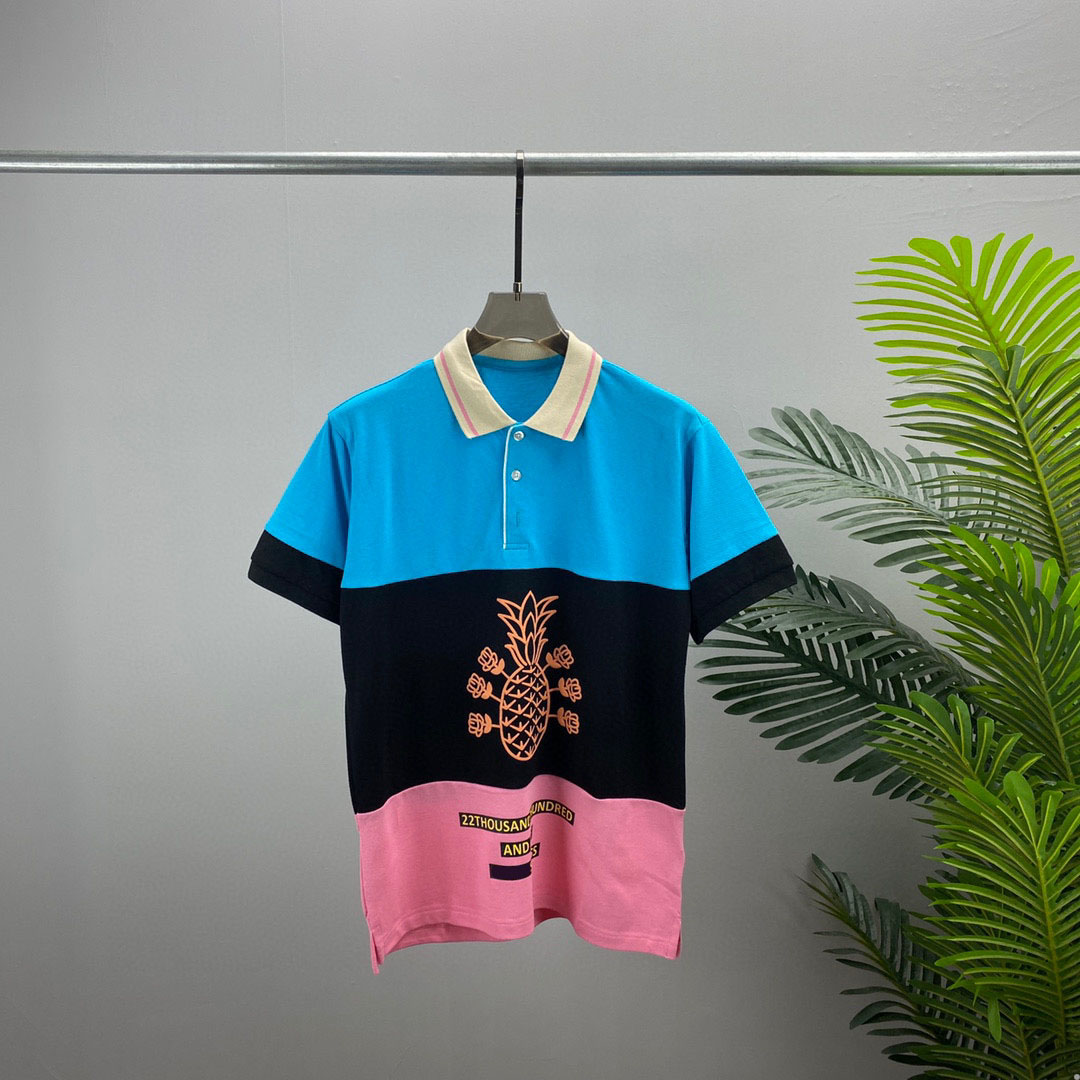 

2022ss New men shirt spring and summer new Hoodies high grade cotton printing short sleeve round neck panel T-Shirt Size: m-l-xl-xxl-xxxl Color: black white L096, Customize