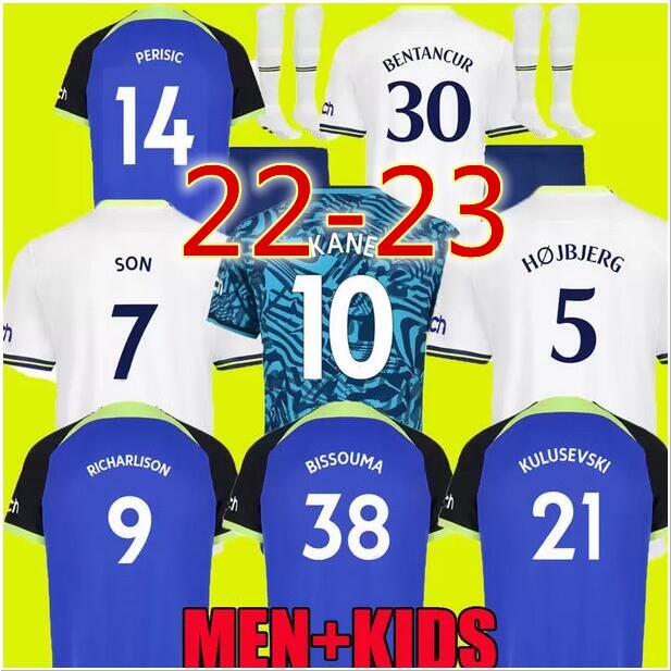 

Men  23 SON RICHARLISON Soccer Jerseys 2022 2023 Football shirt away third LUCAS Loris ROMERO PERISIC SPENCE KULUSEVSKI BENTANCUR KANE LENGLET SKIPP uniforms KIDS, 13