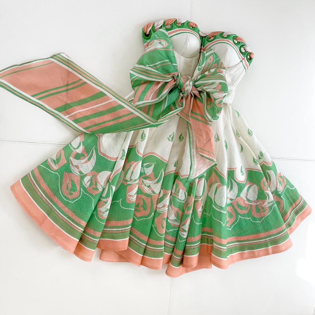 

2022 designer designed soft linen made of strapless dress skirt, Multi