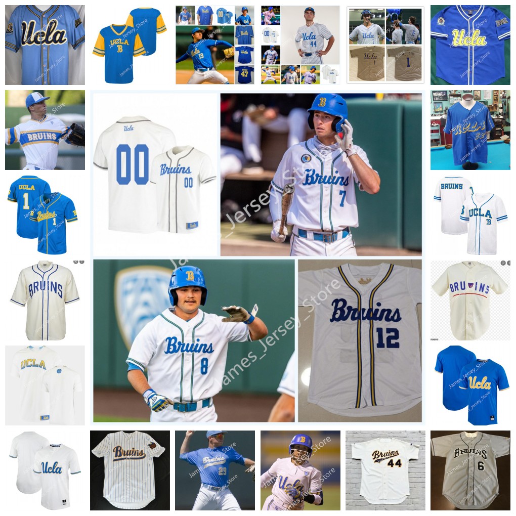 NCAA Custom UCLA Bruins Baseball Cousu Jersey 20 Josh Alger 21 JonJon Vaughns 24 Malakhi Knight Thatcher Hurd Jack Filby James Hepp Alonzo Tredwe