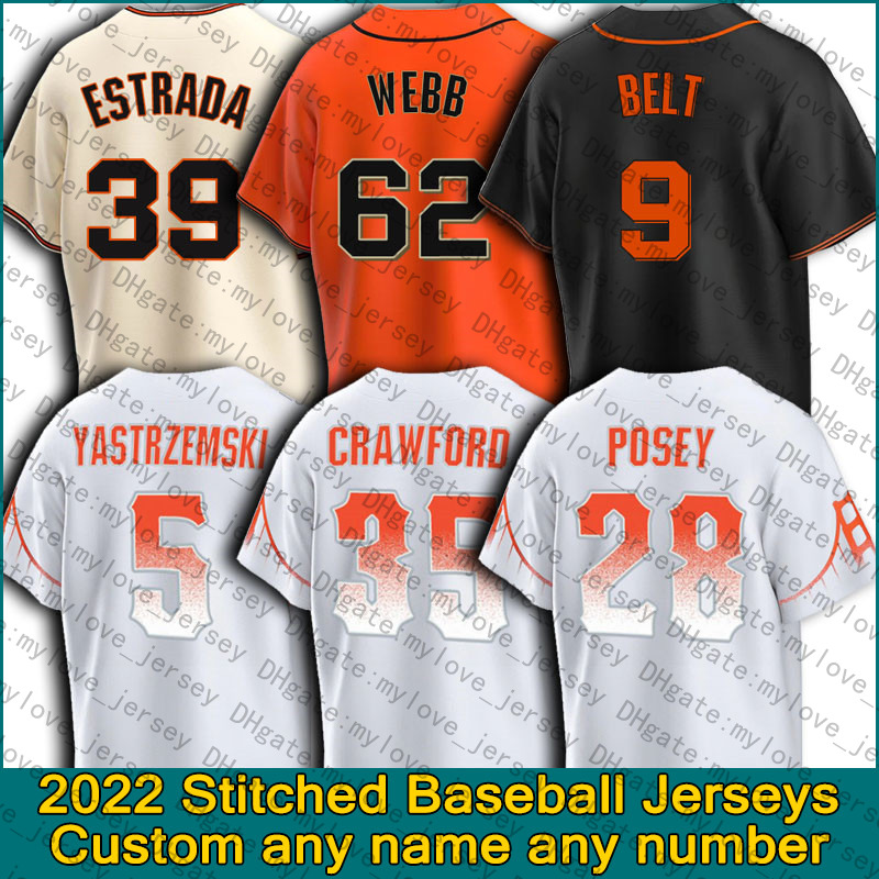 

35 Brandon Crawford Baseball Jersey San Francisco Joc Pederson Buster Posey Giants Brandon Belt Evan Longoria Mike Yastrzemski Logan Webb 25 Barry Bonds Joey Bart 28, Man custom jersey (jr)