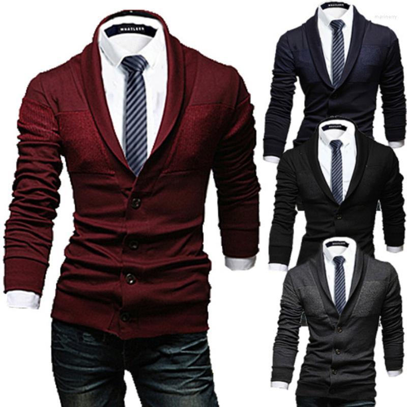 

Men' Sweaters Men Casual Sweater Slim Lapel Knitted Cardigan V Neck Long Sleeve Big Button Mens Winter Clothes Mari22, Black