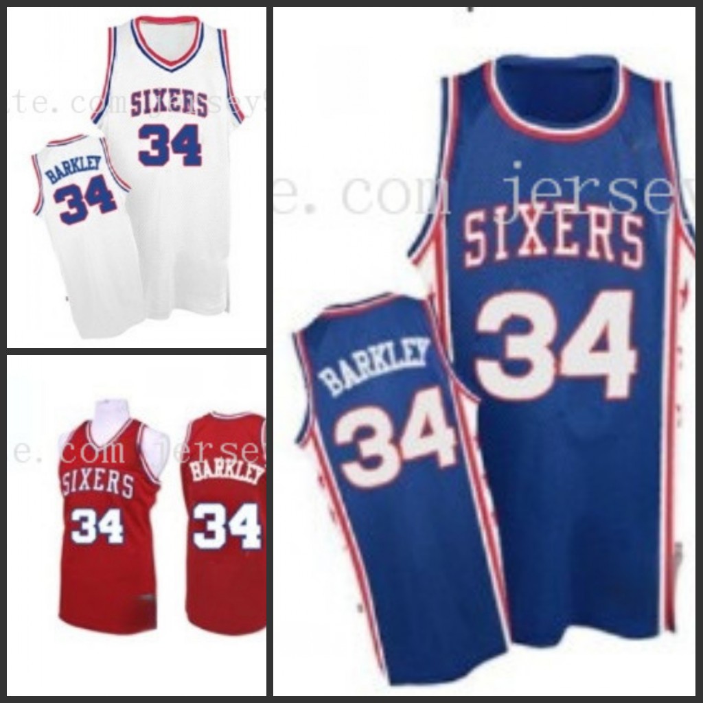 

Philadelphia''76ers''men 34''Charles Barkley men retro Basketball''Jersey