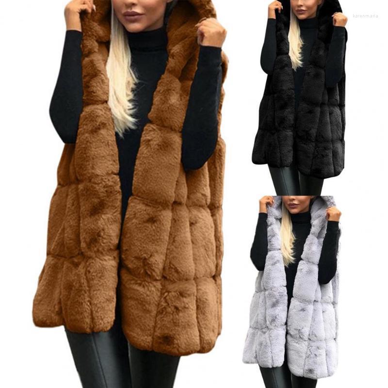 

Women' Vests Fashion Hooded Solid Color Open Front Cardigan Waistcoat Breathable Long Kare22, Black