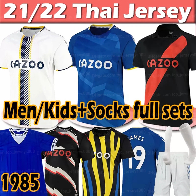 

21/22 The Toffees soccer jerseys JAMES RICHARLISON KEAN DAVIES Uniforms Adult+Kids Kits+Socks Full sets 2021 2022 home away GK training football shirts Thai Custom, 21 22 new