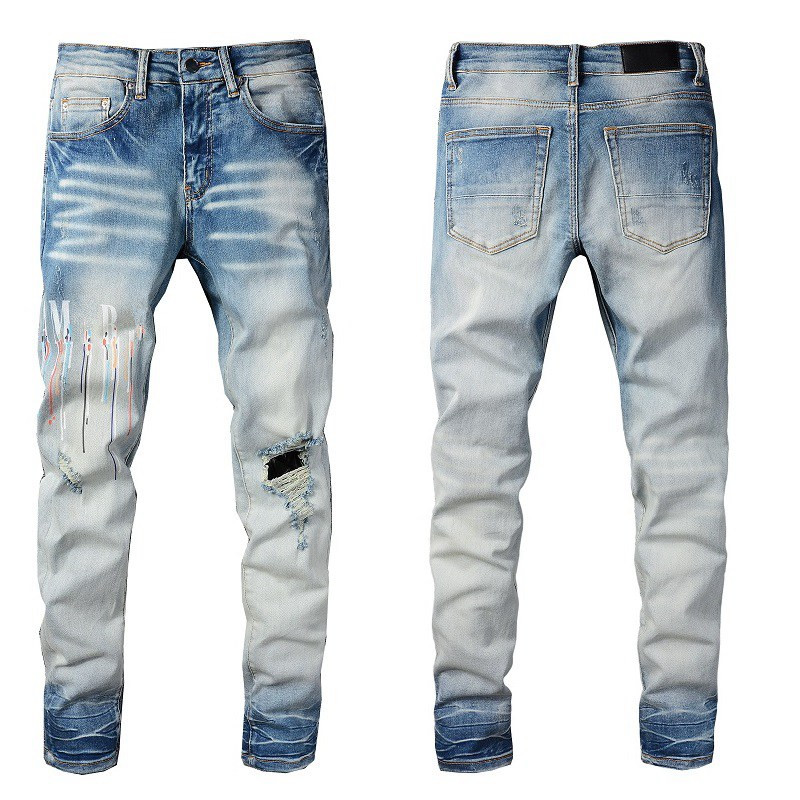 

2022 Hot New Amirs Fashion Mens Designer Jeans High Quality Ripped Denim Pants Luxury iri Hip Hop Distressed Zipper trousers For Male AMIRI, A018